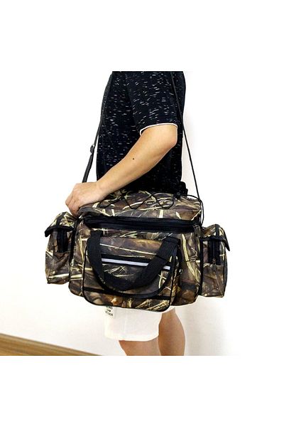 Choice black 50*30*25cm Waterproof Fishing Bag Nylon Large Capacity Multi-Purpose Fishing Tackle Bag Two-La