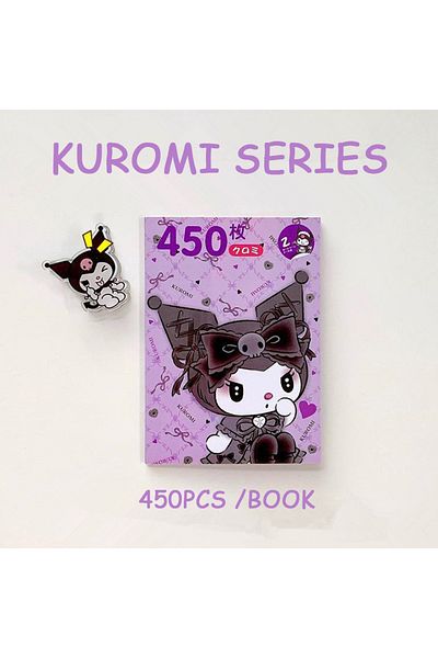 Choice Kuromi 450pcs Sanrio Sticker Book Cartoon Kawaii Kuromi Hello Kitty Melody Goka Card Stickers Hand A