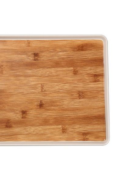 Felli Elegant Durable Rectangular Melamine and Bamboo Serving Tray