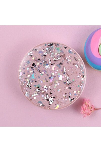 Choice1 حامل هاتف دائري وردي لامع على شكل حلقة حامل هاتف محمول عالمي مناسب لـ