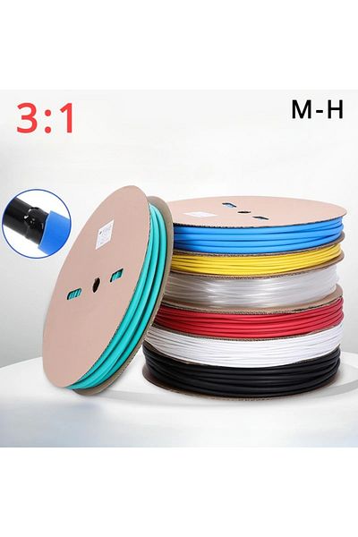 Choice 3.2mm Black 1m 3:1 Heat Shrink Tube With Double Wall Glue Tube Diameter 3.2/4.8/6.4/7.9/9.5/12.7/15.