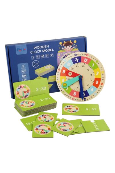 Choice نموذج ساعة خشبية، أداة تعليمية، ساعات مونتيسوري التعليمية مع بطاقات، ر...