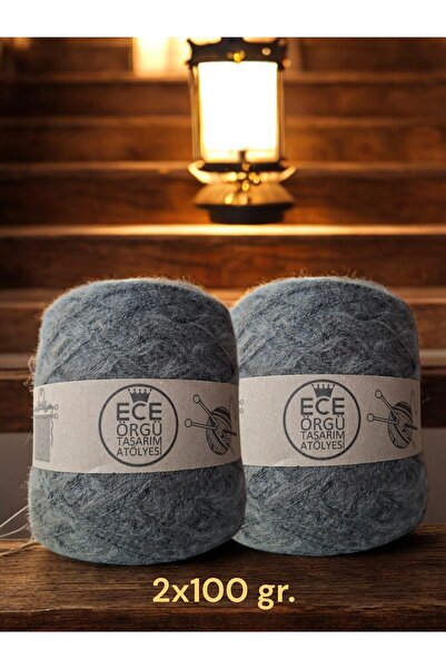 Ece Örgü Tasarım Atölyesi Armato 4 kat ince angora ve 1 kat ince buklet, aske...