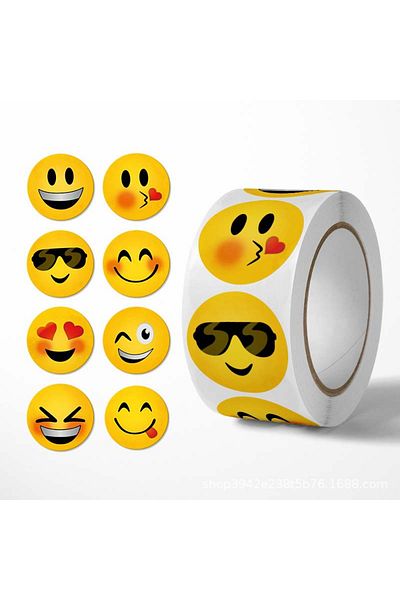 Choice Bzz030-4 Amazon Cross-border Wholesale Roll Packaging Creative Funny Expression Design Stickers Rewa