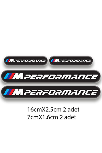 MOTOSEPETİM Otomobil M PERFORMANCE BMW 3D DAMLA 4'LÜ OTO STİCKER SET 1