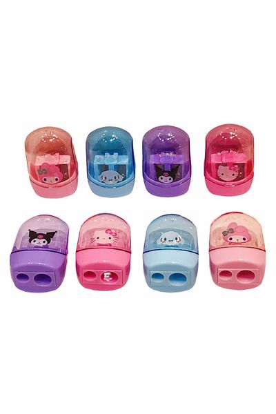 Choice Anime Hello Kitty Kuromi Melody Double Hole Pencil Sharpener Cute Cartoon Portable Pencil Sharpen...