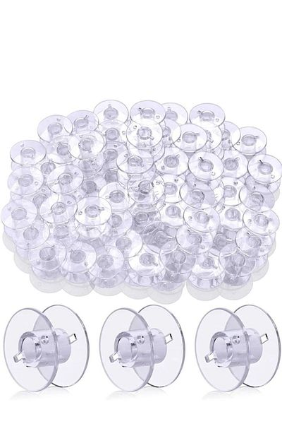 Choice 20pcs White 20/50pcs Sewing Bobbin Spool Transparent Plastic Sewing Bobbin For Multiple Sewing Machi