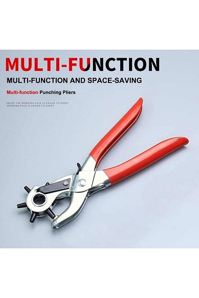 Choice Silvery Leather Hole Punch,9" Belt Hole Puncher For Leather Heavy Duty, 6 Size Revolving Leather Bel