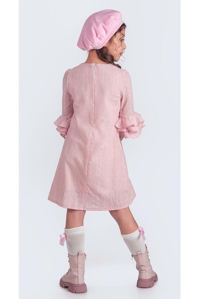 Mnk Baby&Kids Miss Clarice Κοριτσίστικο Γαλλικό Σετ Μπερέ, Τσάντα, Κάλτσες και Φόρεμα M00704 ΡΟΖ