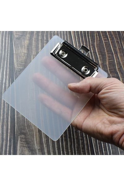 Choice 1pc Mini Transparent Clipboard Small File Folder Organizer Writing Pad Paper Holder Clip Board St...