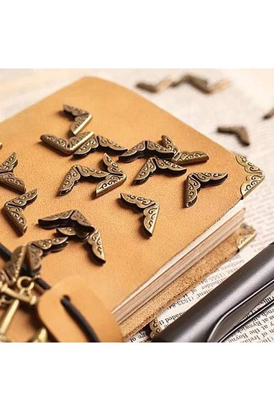 Choice 50Pcs Metal Book Corner Protector Vintage Scrapbook Photo Album Notebook Menus Folder Protecting ...