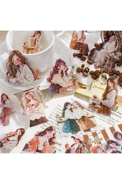 Choice 30pcs/pack Cute Cartoon Girl Stickers DIY Scrapbooking Collage Junk Journal Creative Stationery C...