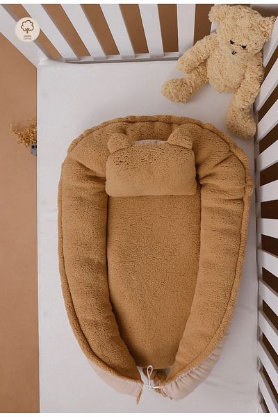 JUNİPERUS Tedy Plush Muslin Plush Babynest Baby Bed Mother's Side Bed Bidirectional Use