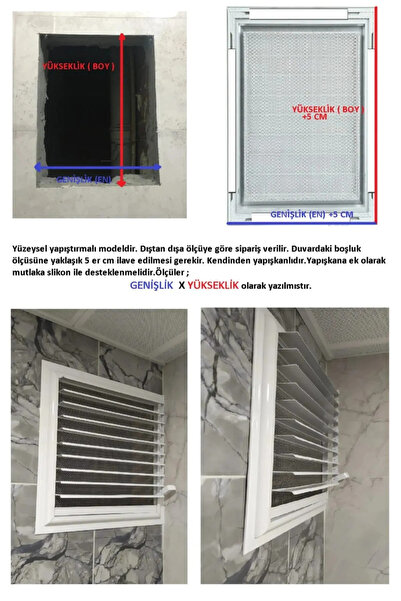 NUBLADO Havalandırma Menfezi Banyo Wc Tuvalet Menfez Plastik Panjur Beyaz 45x65 cm.