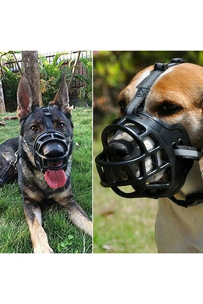 Choice for 35-55KG Dog Adjustable Dog Muzzle Anti-Biting Dog Mouth Cover With Reflective Strip Can Drink Wa
