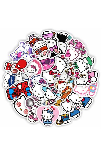 Miniso 10PCS 10/30/50PCS Hello Kitty Cute Anime Stickers Graffiti Decals DIY Phone Fridge Laptop Sticker De