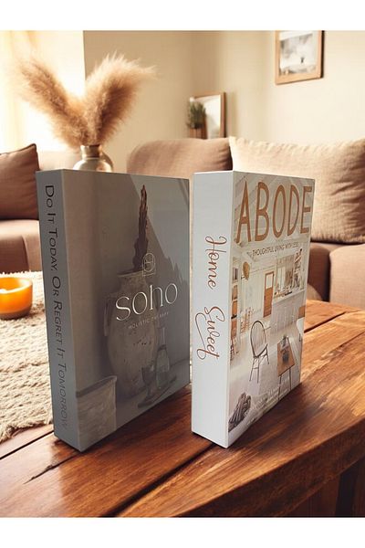 Saccura Decor Decorative Book Box Set, Bohemian Box Set of 2