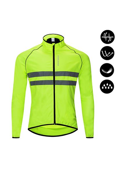 WOSAWE EU M (ASIA L) BL215-G WOSAWE Men Cycling Windbreaker MTB Bicycle Long Sleeve Coat Water Resistant Ou