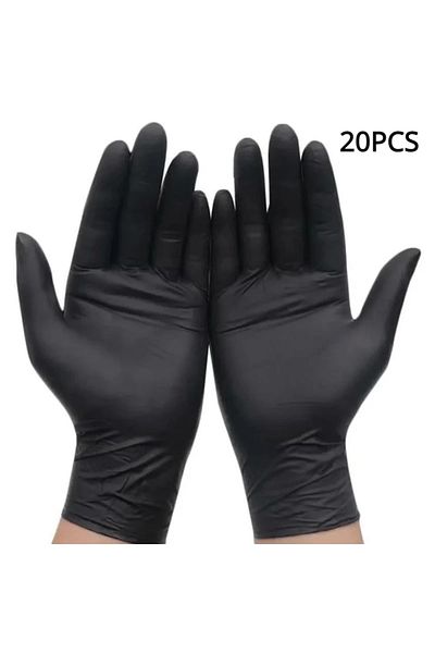 Choice L Black20PCS 50/20PCS Disposable Black Nitrile Gloves Latex Free Waterproof Durable Suitable for Kit