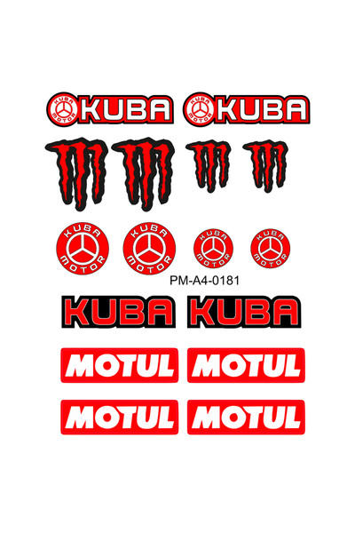 MOTOSEPETİM KUBA TASARIMLI EKİPMAN KASK MOTOSİKLET STİCKER SETİ 01