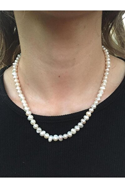 Zodyak Doğal Taş Doğal Taş İnci Gümüş Kolye