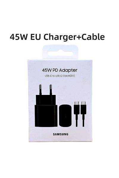 Choice 45W Black Set SAMSUNG 45W Super Fast Charger for Galaxy S24 Z Flip Fold 5 4 3 2 S24 S23 S22 Note20 U