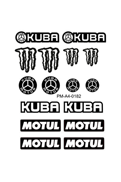 MOTOSEPETİM KUBA TASARIMLI EKİPMAN KASK MOTOSİKLET STİCKER SETİ 02
