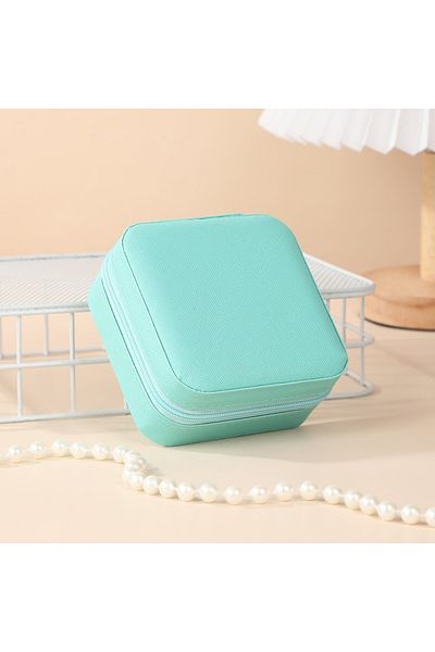 Choice Green Portable Mini Jewelry Storage Box Travel Organizer Jewelry Case Leather Storage Earrings Neckl