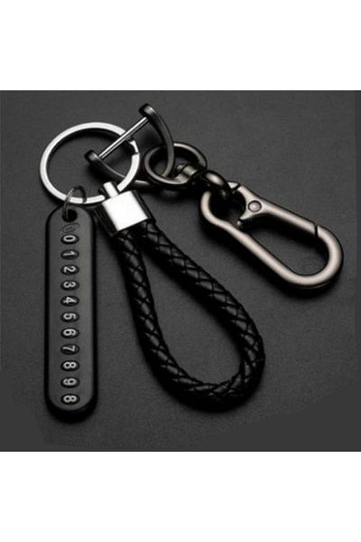 Choice 9 Anti-lost Car Keychain Phone Number Card Keyring Leather Bradied Rope Auto Vehicle Key Chain Hold.