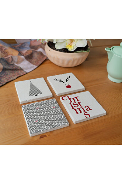 arslart مجموعة تحت عنوان السنة الجديدة مكونة من 4 قطع - ورشة عمل بسيطة كوستر ...