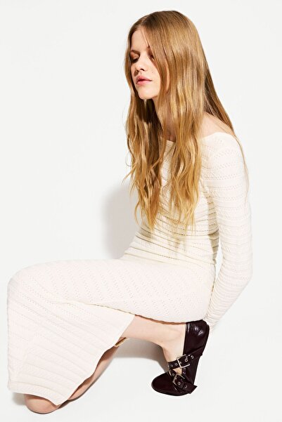 Bershka Dokulu midi elbise