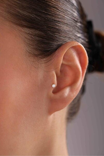 Tufanlar Kuyumculuk Altın Oval Taşlı Piercing