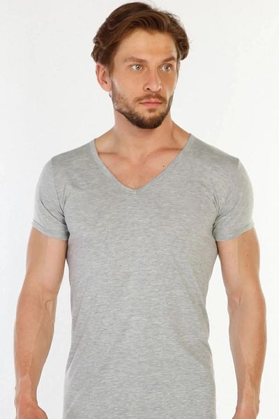 ByDon Men's V-Neck Lycra T-Shirt - 6 Pcs Undershirt, 92% Cotton, 8% Elastane
