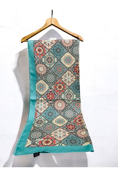 Akel Ethnic Patterned Alpha Silk Shawl