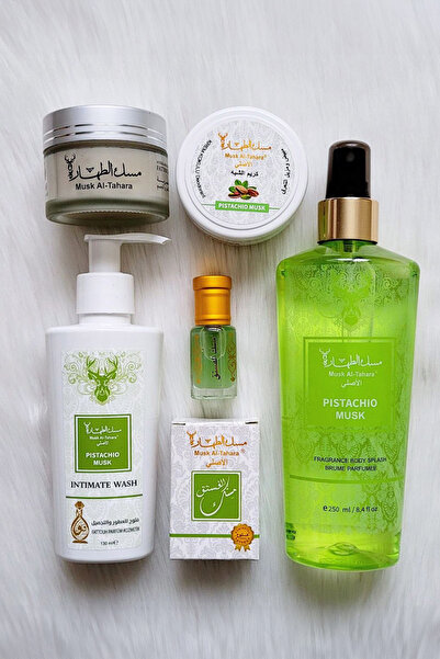 MUSK AL TAHARA مجموعة العناية الشخصية وكريم الجسم بالفستق (رائحة حلوة)