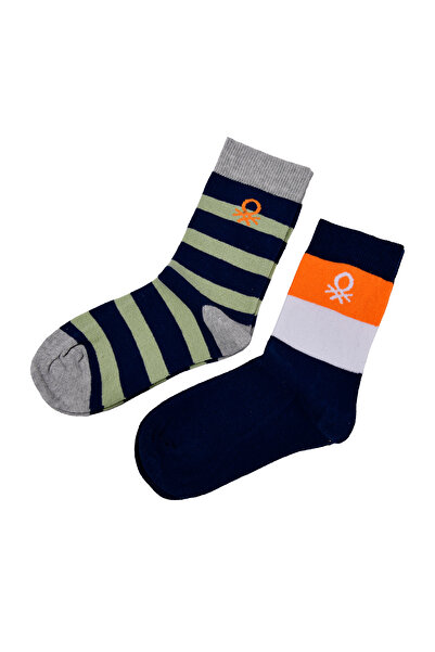 United Colors of Benetton Ανδρικές κάλτσες με κεντημένο λογότυπο, υφαντές, 2 τεμαχίων, μέγεθος 25-30 77254