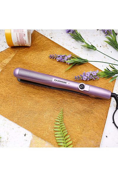 Olsenmark Olsenmark OMH4007 2-in-1 Hair Straightener with Gold Plated Plate, Purple