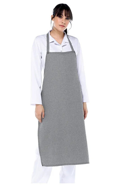 AĞCA İŞ ELBİSELERİ Potikare (Gray-White) Strap Apron Unisex
