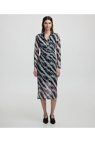 İpekyol Patterned Shirt Collar Dress