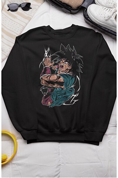 Fuddy Moda Dragon Ball Štampano Unisex Oversize kroj Dukserica - okrugla kragna