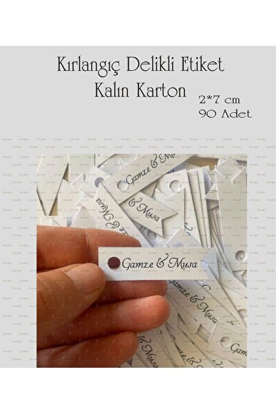 Hsn 90 kom - Etiketa za veridbu i venčanje, Štampano rupe 2x7 cm