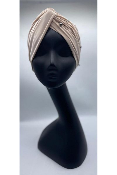 Differenza Beige Nickel Pearl Wrapped Bonnet
