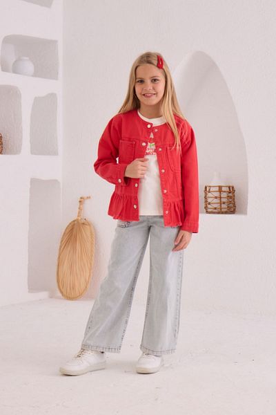 HAUSEkids 4-8 Years Cheerful Flowers Girl's 3-Piece Set - Red