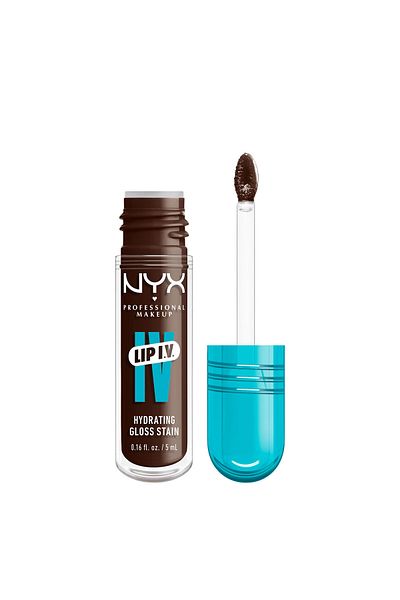 NYX Professional Makeup Lip IV Hydrating Gloss Stain, Lip Gloss, Up to 12HR Hydration,Espresso Soak