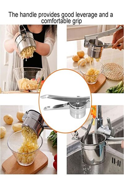 mrtbilisim Stainless Steel Mashed Potato Press Fruit and Vegetable Juicer Bebe Food Preparation Potato Masher