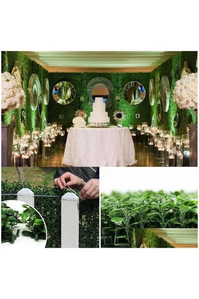 ERHAN FLOWERS ÇİÇEK & DEKORASYON Yapay Çiçek Duvar Kaplama Panel Şimşir Tabaka 40x60 Yeşil Dikey Bahçe