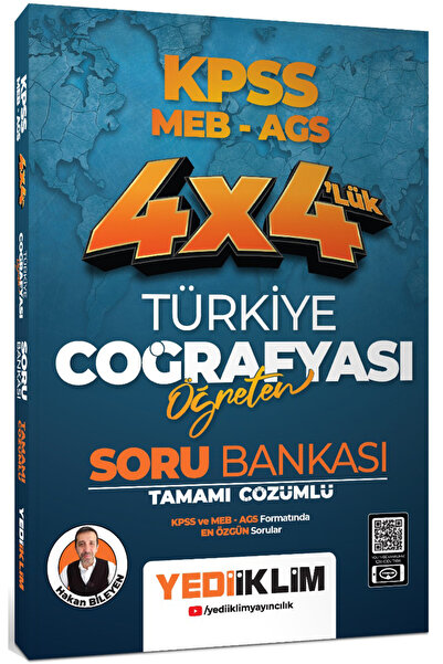 Yediiklim Yayınları Kpss Meb Ags 4x4 Türkiye Coğrafyası Öğreten Tamamı Çözüml...