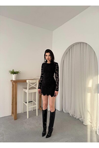 conconmoda Sara Dantel Tasarım Mini elbise