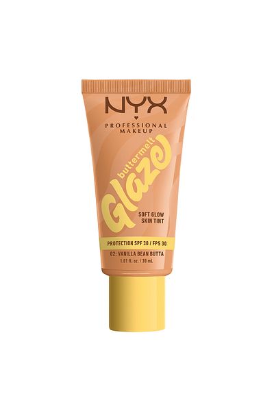 NYX Professional Makeup Buttermelt Glaze Soft Glow Skin Tint +SPF/FPS 30,12h Wear,Vanilla BeanButta