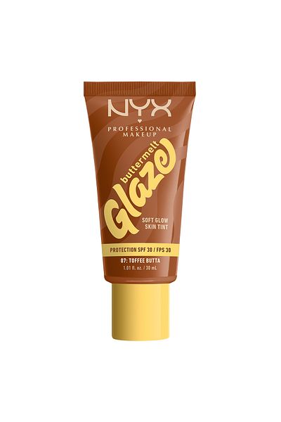 NYX Professional Makeup Buttermelt Glaze Soft Glow Skin Tint + SPF/FPS 30,12h Wear, Toffee Butta